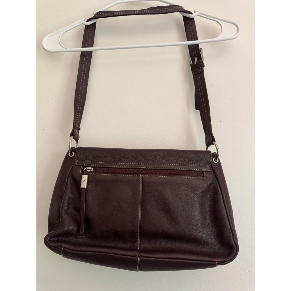 Etienne Aigner Chocolate Brown Genuine Leather Crossbody Flap Buckle Bag - Picture 5 of 8